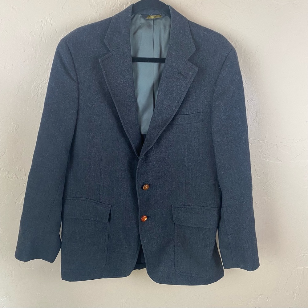 Gant Heritage Wool Charcoal Gray Sport Coat Blazer Patch Elbows XL Academia